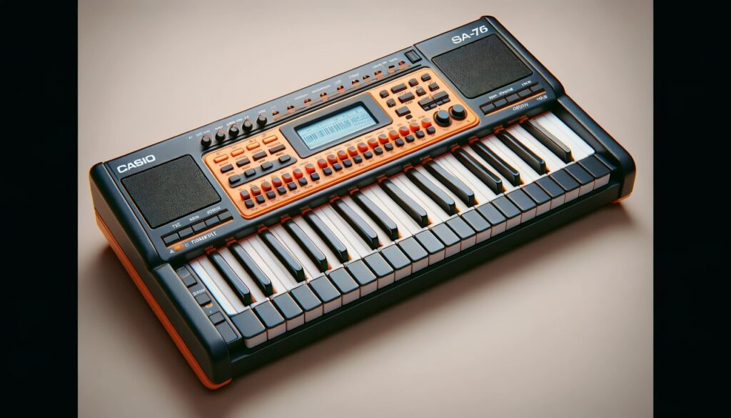 teclado musical da marca Casio modelo Sa-76