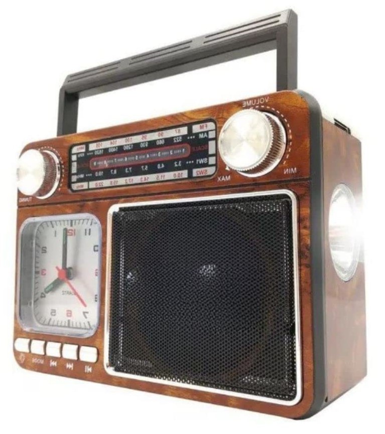 Modelo de caixa de som retro da marca DUPIN
